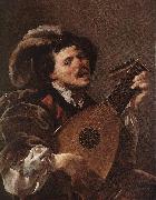TERBRUGGHEN, Hendrick Lute Player awr oil painting on canvas